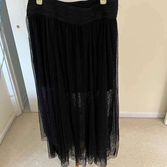 FREE PEOPLE DOTTED LACE SKIRT LARGE - Picture 2 of 12